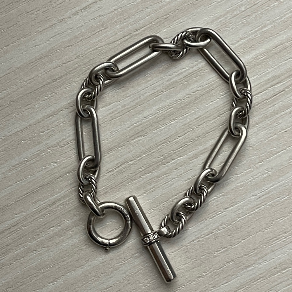 David Yurman Lexington Sterling Silver Bracelet with Pave diamonds - Picture 9 of 10